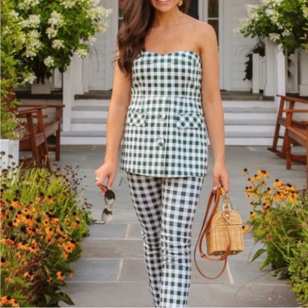 NWT Tuckernuck gingham set. (S top/L pants)
